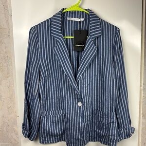 Lauren Vidal‎ striped linen blazer sz S